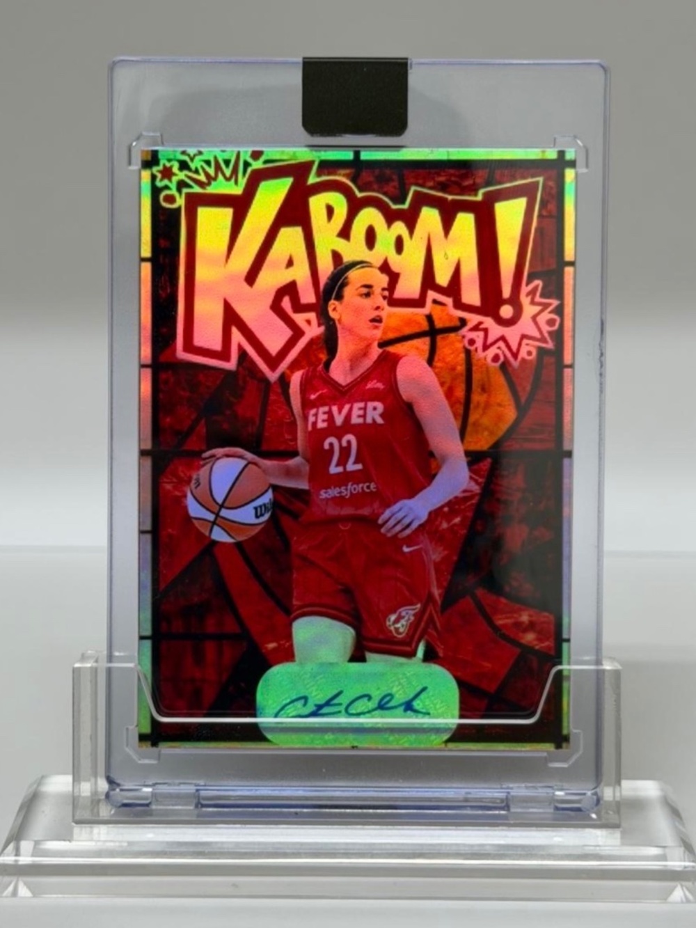 Caitlin Clark Custom hand made (Facsimile Auto) Refractor Basketball fever card